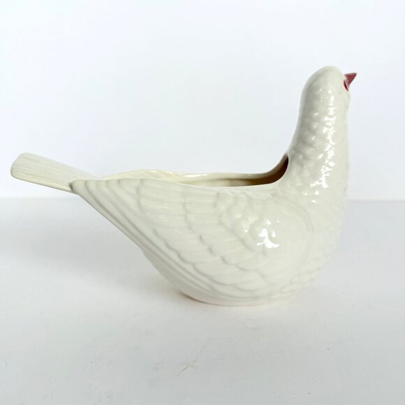 Vintage 80s White Dove Planter Dish by Ceramica de Cuernavaca Mexico - Picture 6 of 15
